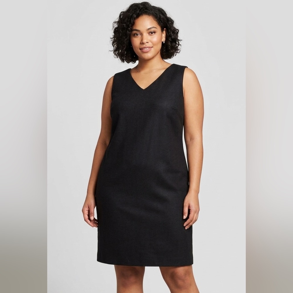 Vintage Oscar de la Renta Little Black Dress 100% Wool Sz 18W Luxury Old Money